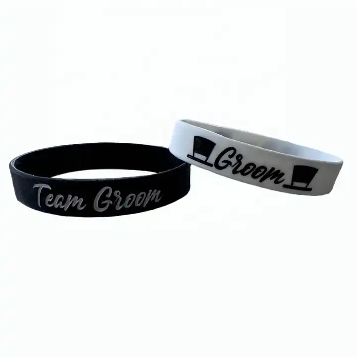 Personalized wedding groom team silicone bracelet rubber bracele